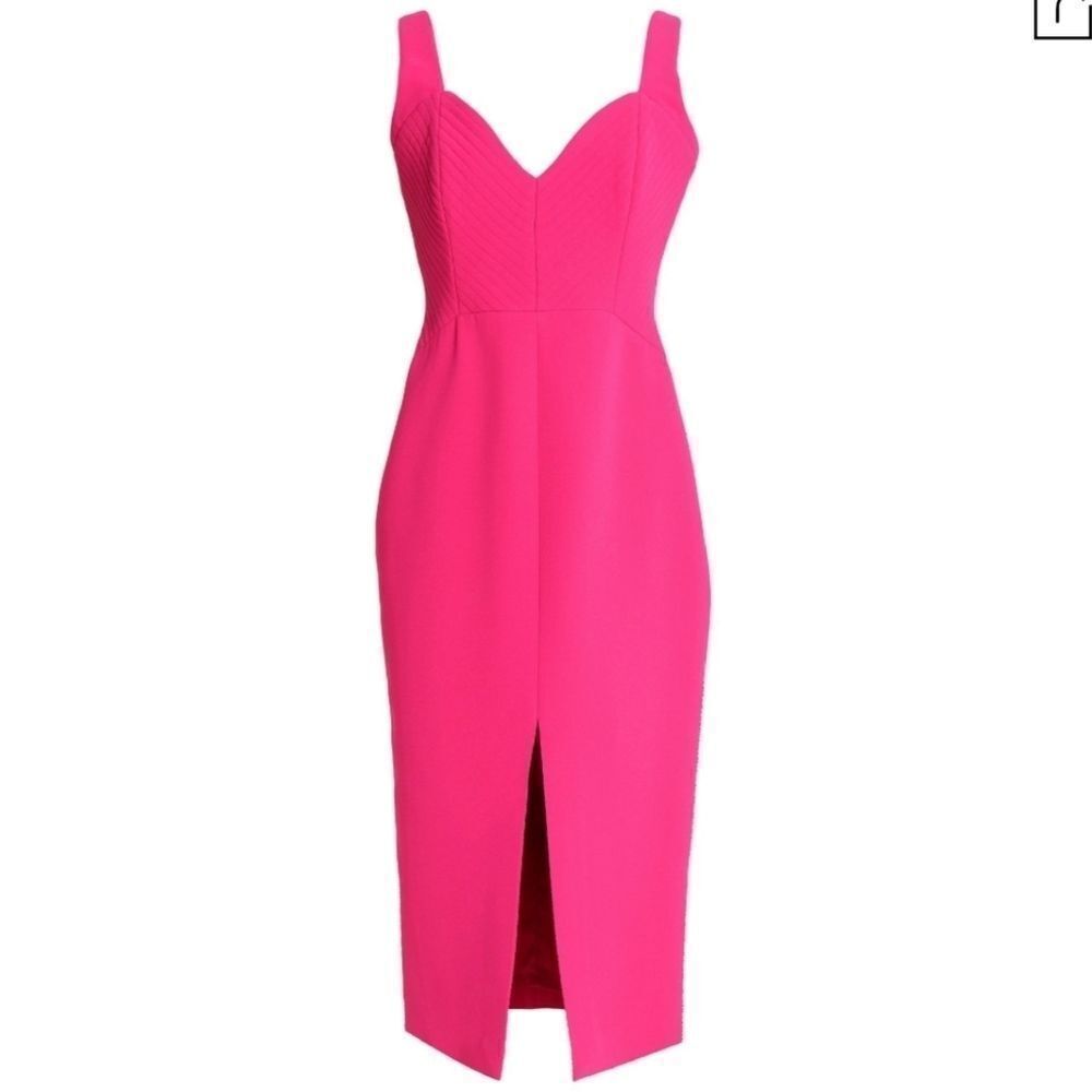 BHLDN NICHOLAS Fuschia Pink Midi Pencil Dress Sz 0